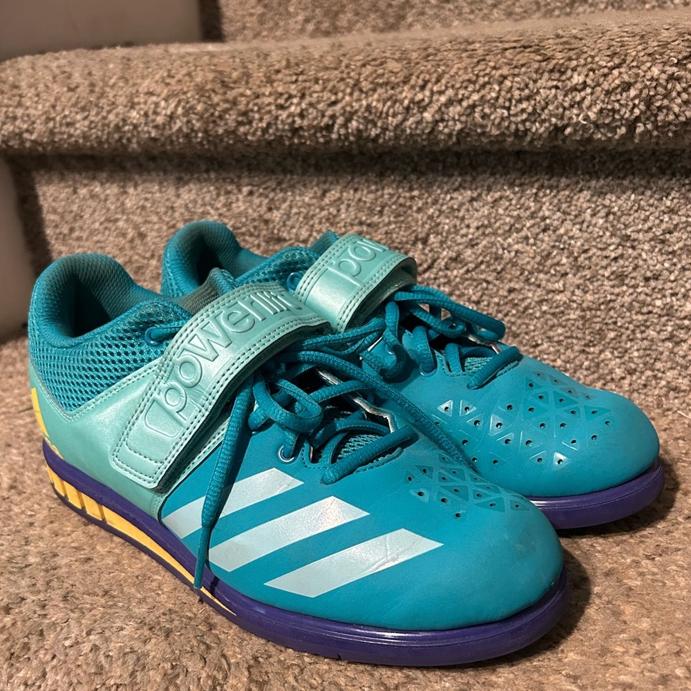 Adidas Powerlift 3.1 size 7.5 blue/purple/yellow